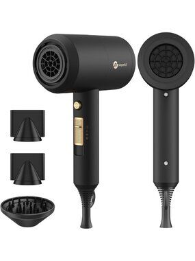 Powerful 1800W Ionic Hair Dryer - Fast Drying, Low Noise, 2 Nozzles & Diffuser